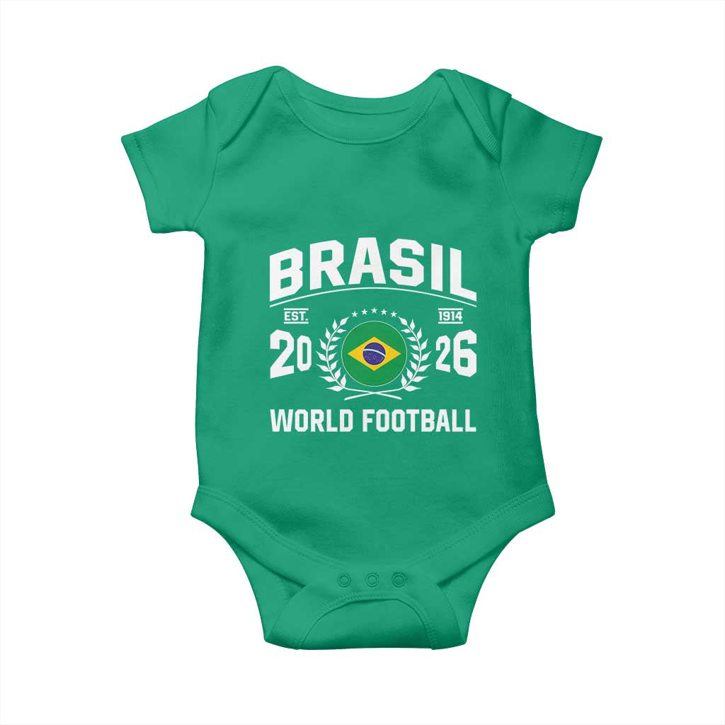 Brasil Flag Brazil Soccer Football Fan Baby Onesie TS14 Irish Green Print Your Wear