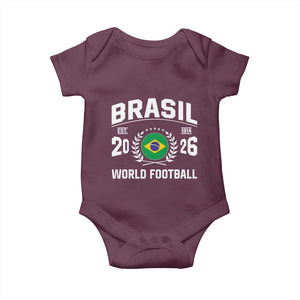 Brasil Flag Brazil Soccer Football Fan Baby Onesie TS14 Maroon Print Your Wear