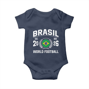 Brasil Flag Brazil Soccer Football Fan Baby Onesie TS14 Navy Print Your Wear