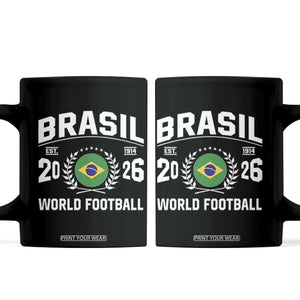 Brasil Flag Brazil Soccer Football Fan Coffee Mug TS14 Black Print Your Wear