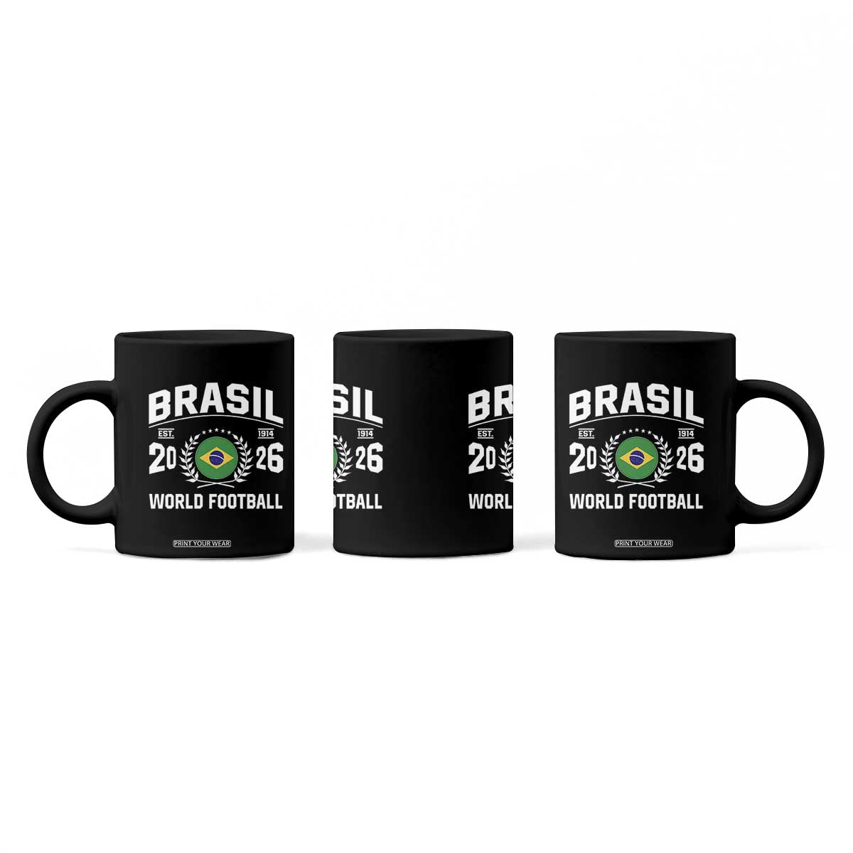 Brasil Flag Brazil Soccer Football Fan Coffee Mug TS14 Print Your Wear