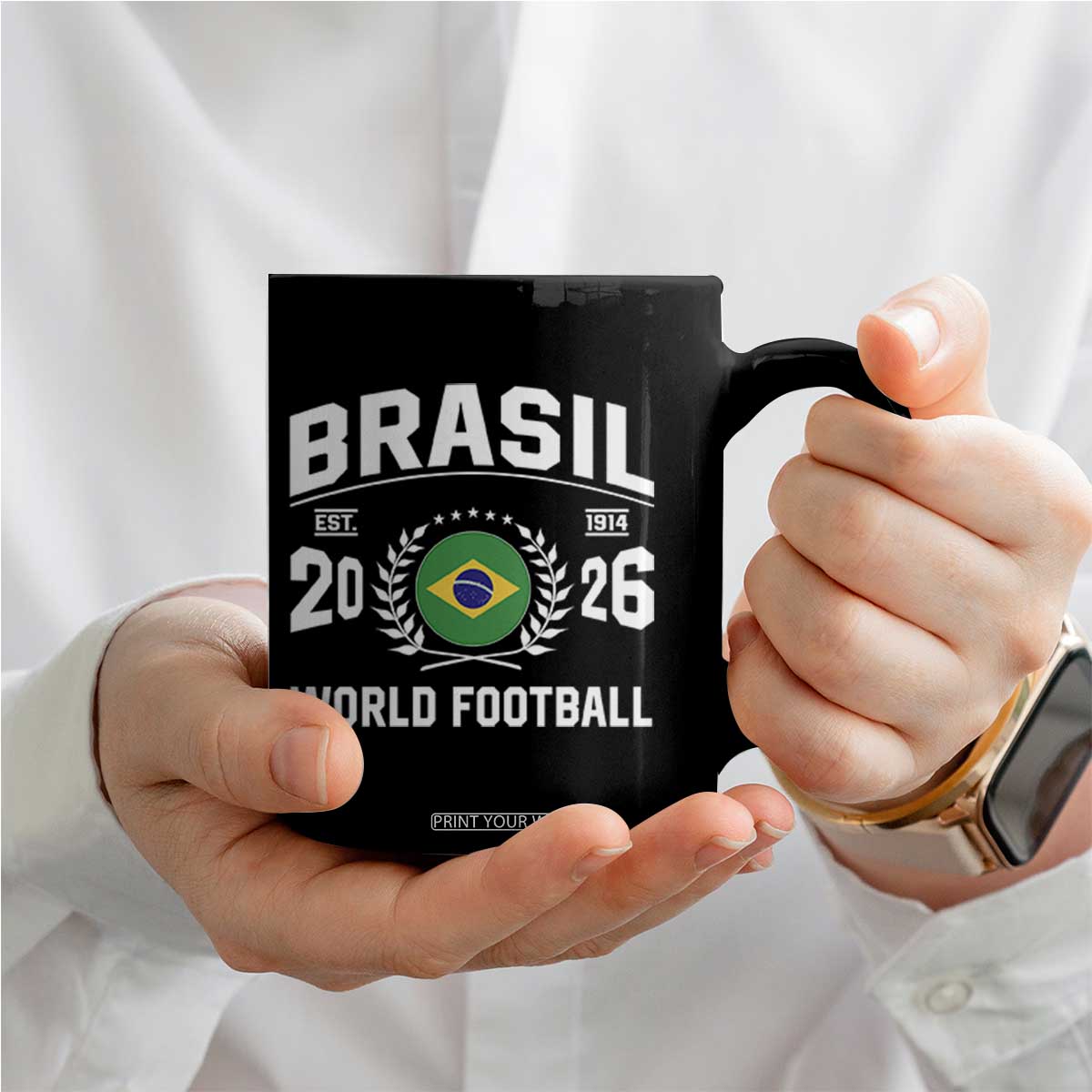 Brasil Flag Brazil Soccer Football Fan Coffee Mug TS14 Print Your Wear