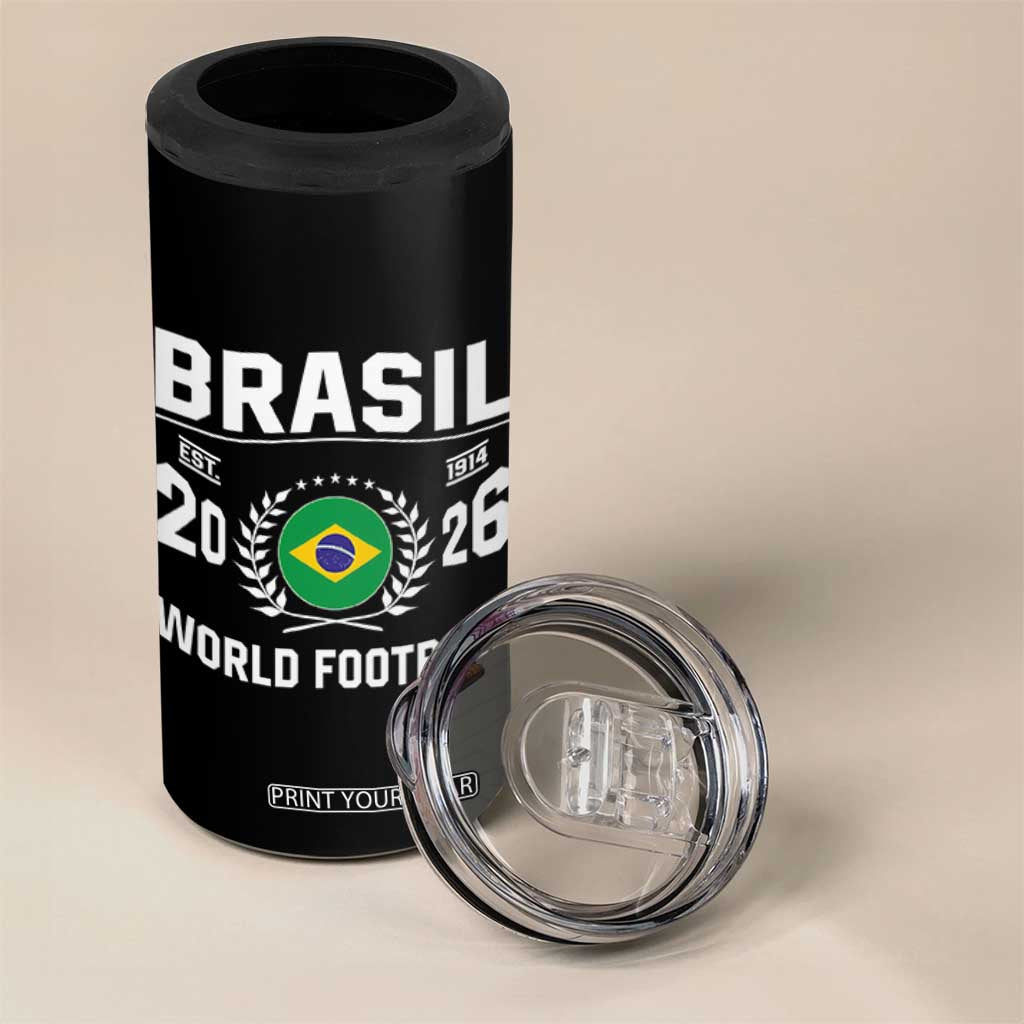 Brasil Flag Brazil Soccer Football Fan 4 in 1 Can Cooler Tumbler TS14 Print Your Wear