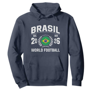 Brasil Flag Brazil Soccer Football Fan Hoodie TS14 Navy Print Your Wear
