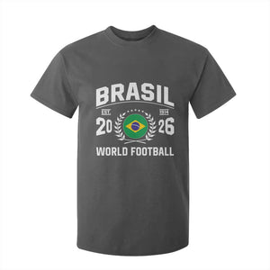 Brasil Flag Brazil Soccer Football Fan T Shirt For Kid TS14 Dark Heather Print Your Wear