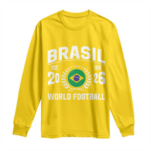 Brasil Flag Brazil Soccer Football Fan Long Sleeve Shirt TS14 Daisy Print Your Wear