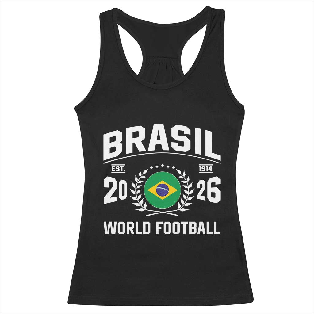 Brasil Flag Brazil Soccer Football Fan Racerback Tank Top TS14 Black Print Your Wear