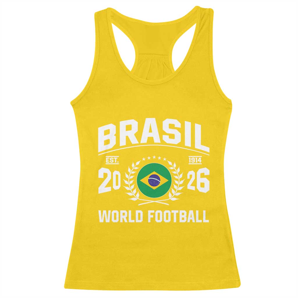 Brasil Flag Brazil Soccer Football Fan Racerback Tank Top TS14 Daisy Print Your Wear