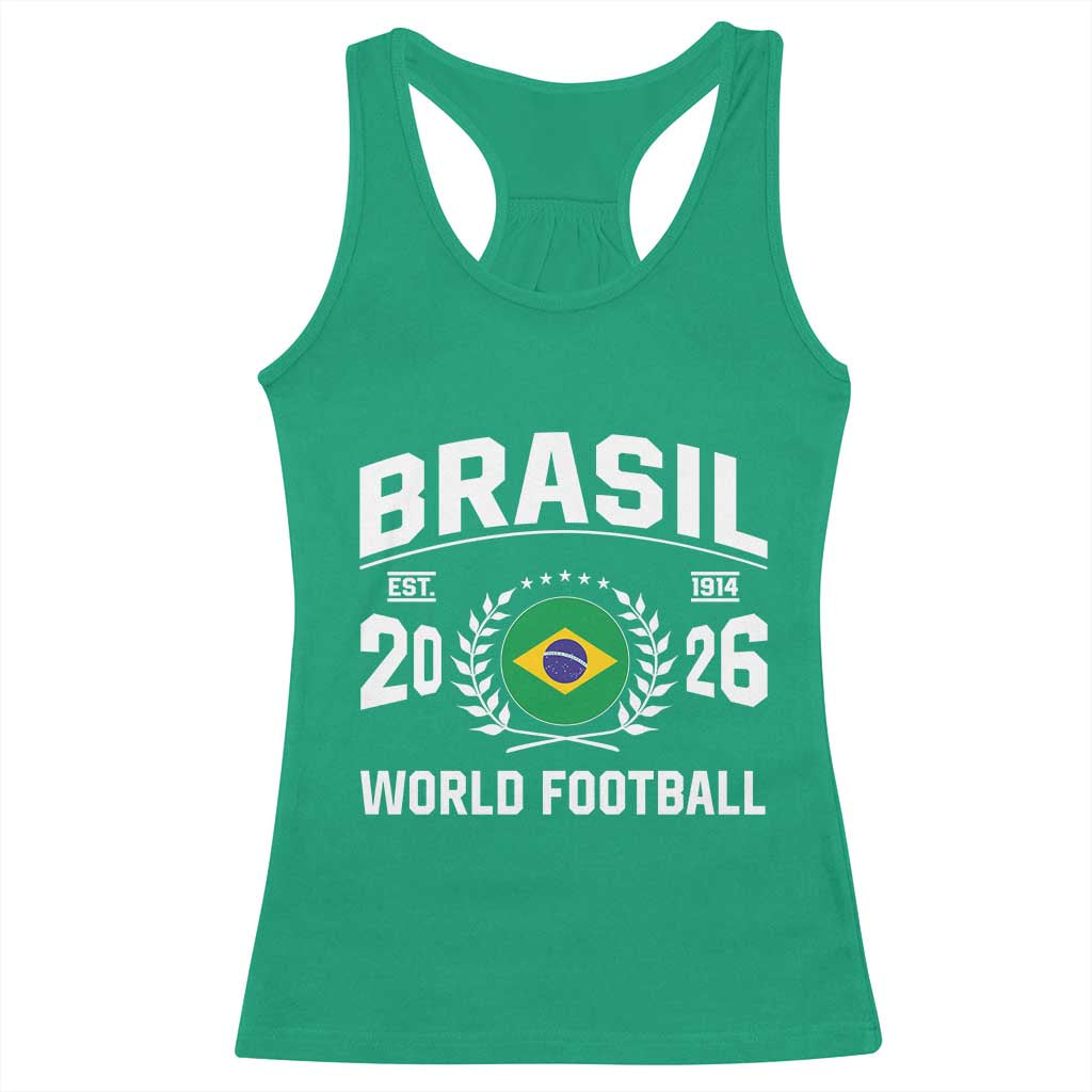 Brasil Flag Brazil Soccer Football Fan Racerback Tank Top TS14 Irish Green Print Your Wear