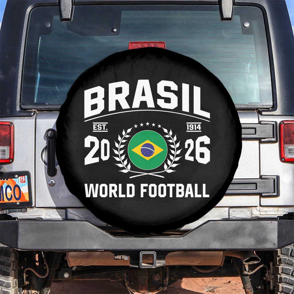 Brasil Flag Brazil Soccer Football Fan Spare Tire Cover TS14 No hole Black Print Your Wear
