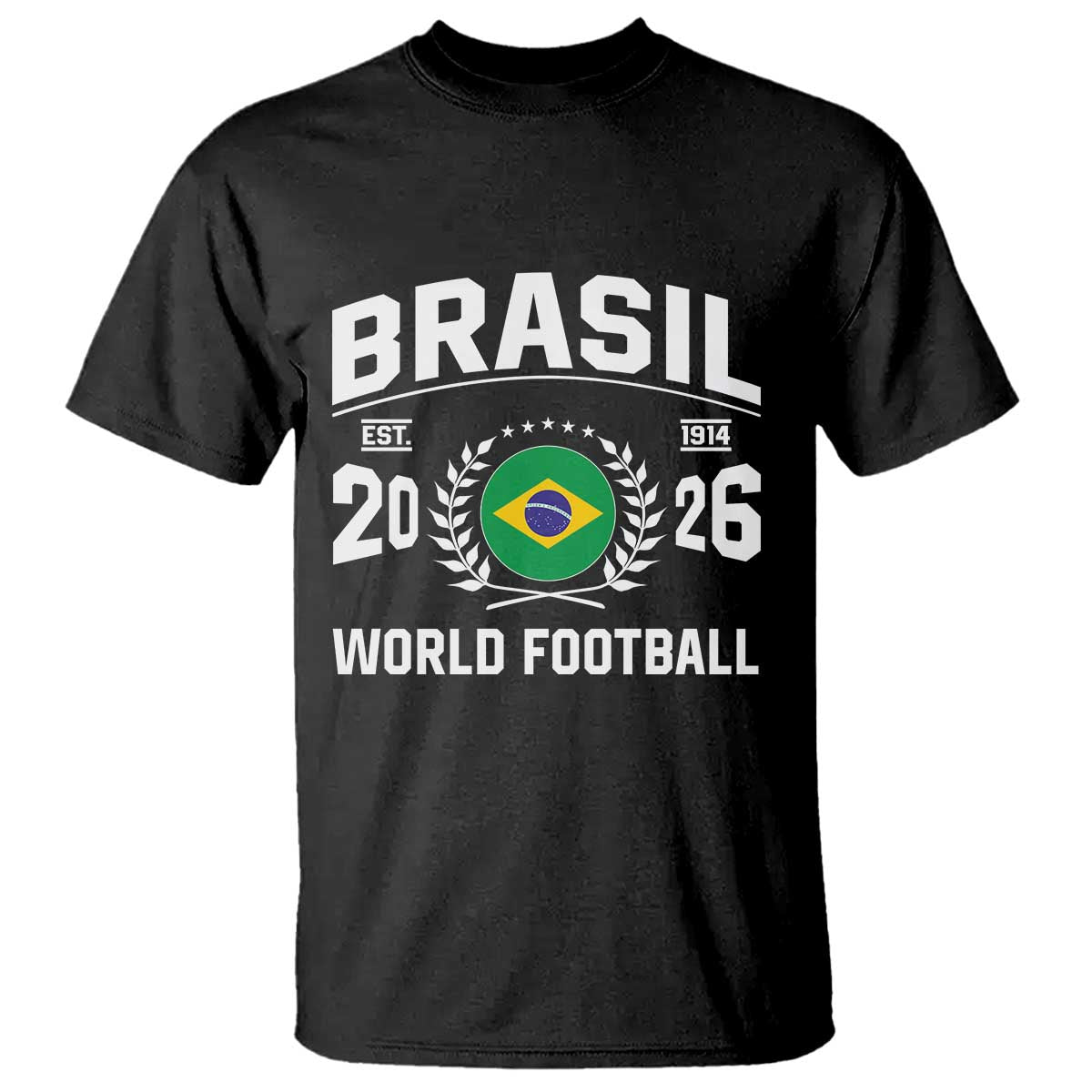 Brasil Flag Brazil Soccer Football Fan T Shirt TS14 Black Print Your Wear