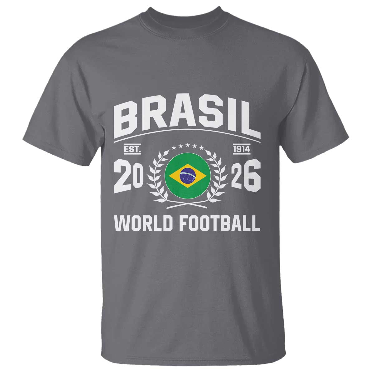 Brasil Flag Brazil Soccer Football Fan T Shirt TS14 Charcoal Print Your Wear