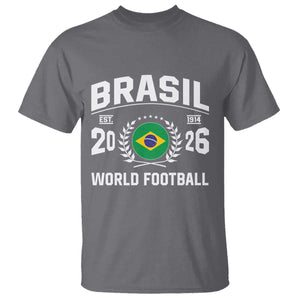 Brasil Flag Brazil Soccer Football Fan T Shirt TS14 Charcoal Print Your Wear