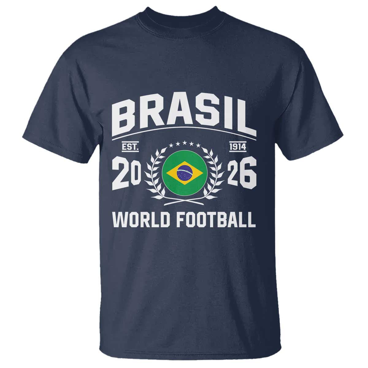 Brasil Flag Brazil Soccer Football Fan T Shirt TS14 Navy Print Your Wear