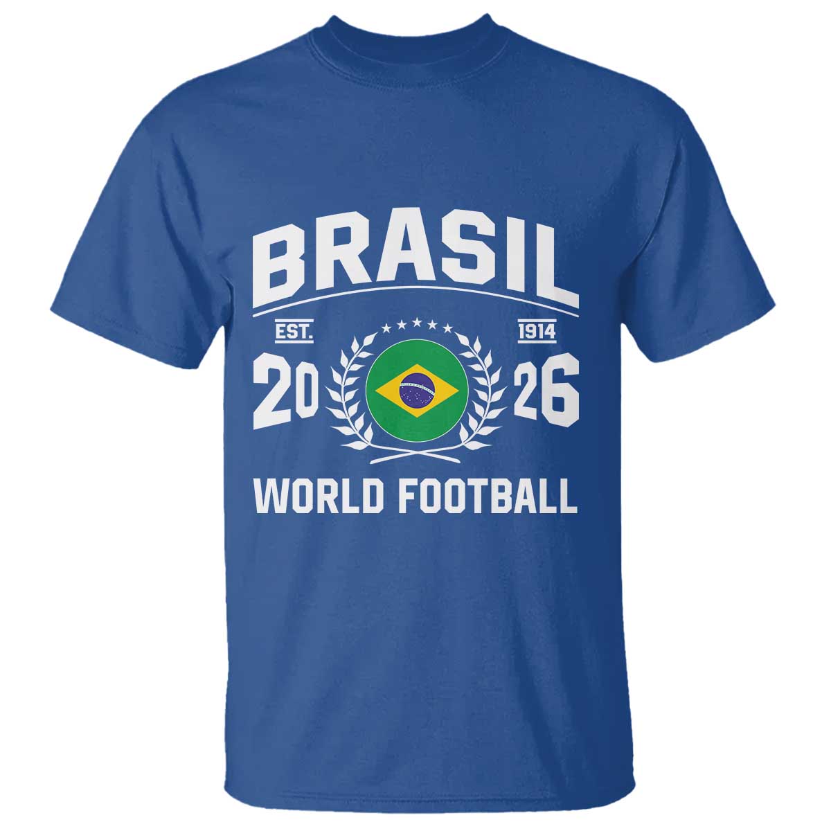 Brasil Flag Brazil Soccer Football Fan T Shirt TS14 Royal Blue Print Your Wear