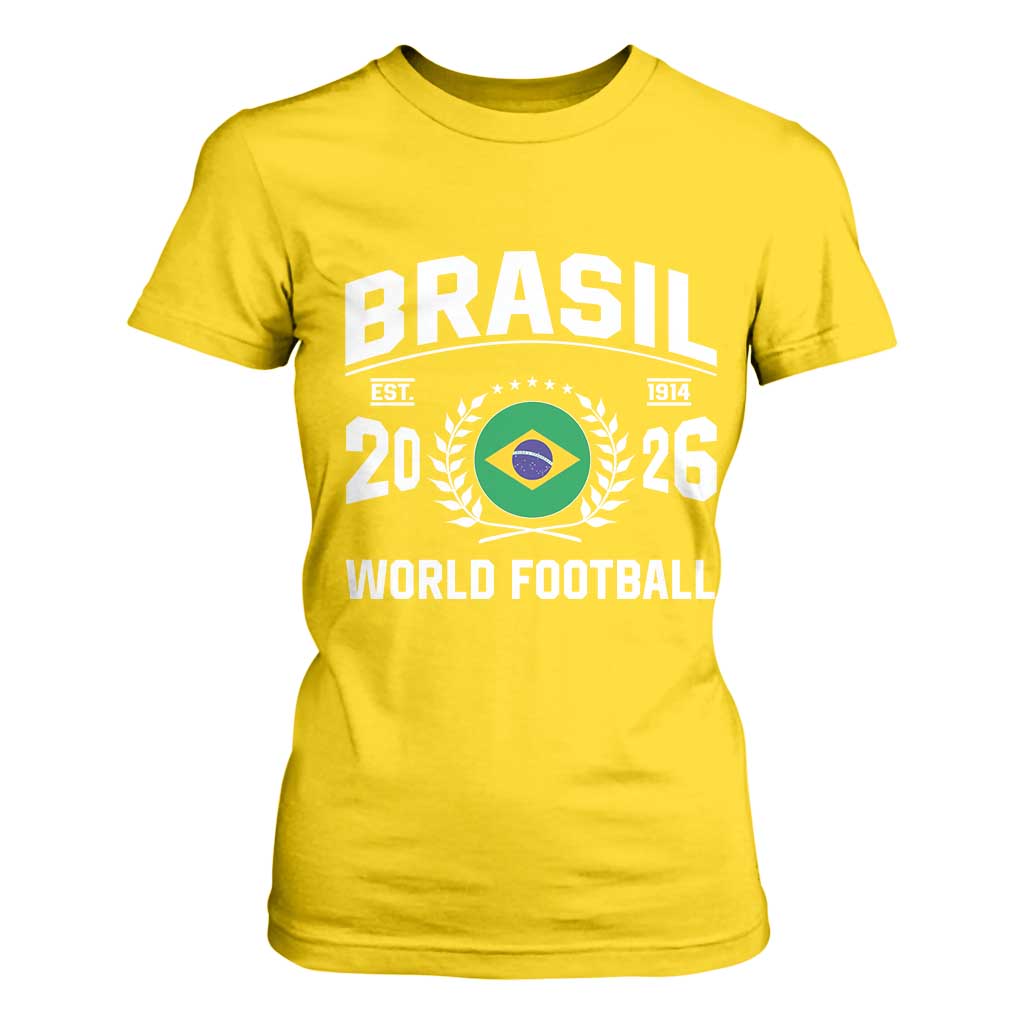 Brasil Flag Brazil Soccer Football Fan T Shirt For Women TS14 Daisy Print Your Wear