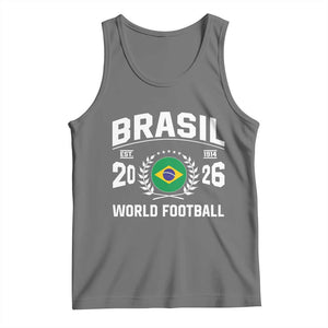Brasil Flag Brazil Soccer Football Fan Tank Top TS14 Black Heather Print Your Wear
