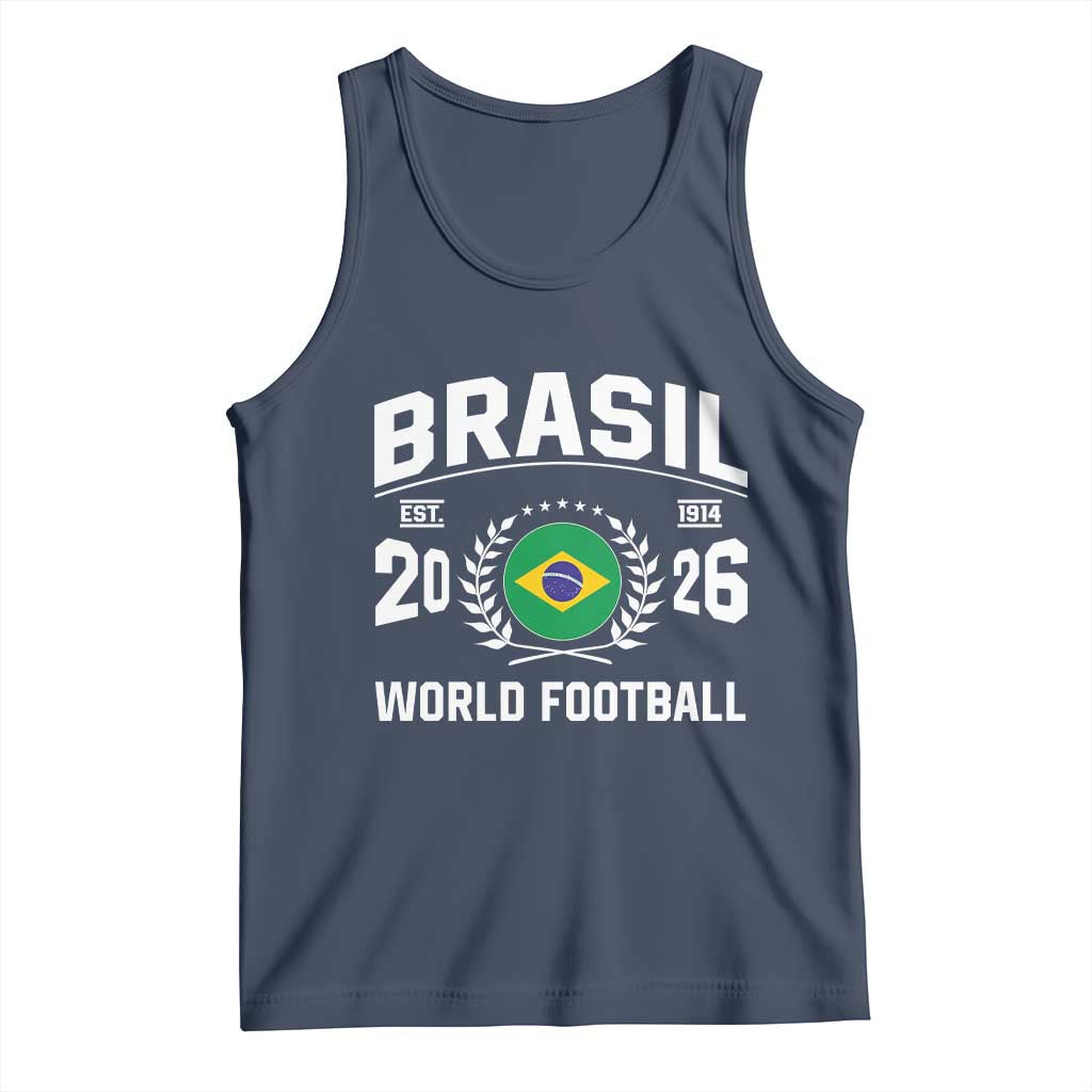Brasil Flag Brazil Soccer Football Fan Tank Top TS14 Navy Print Your Wear