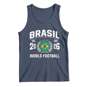 Brasil Flag Brazil Soccer Football Fan Tank Top TS14 Navy Print Your Wear