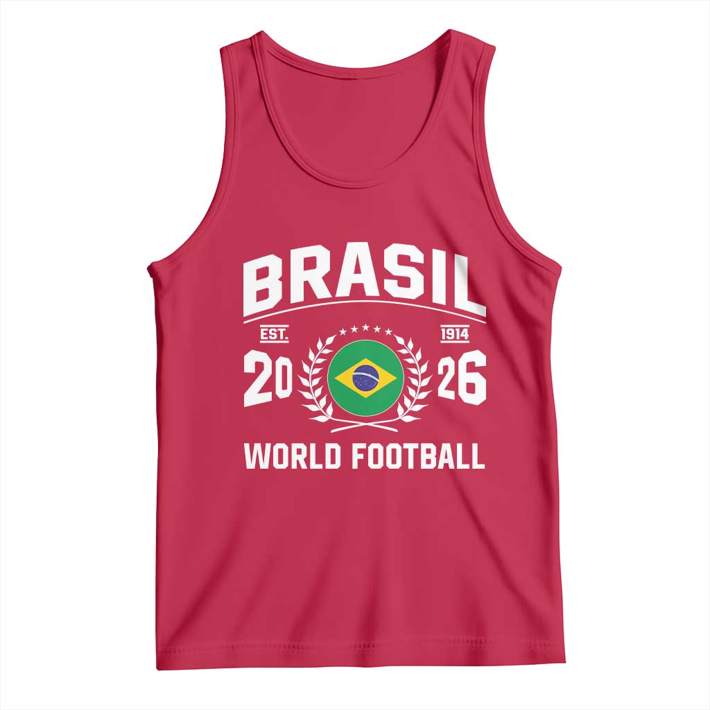 Brasil Flag Brazil Soccer Football Fan Tank Top TS14 Red Print Your Wear