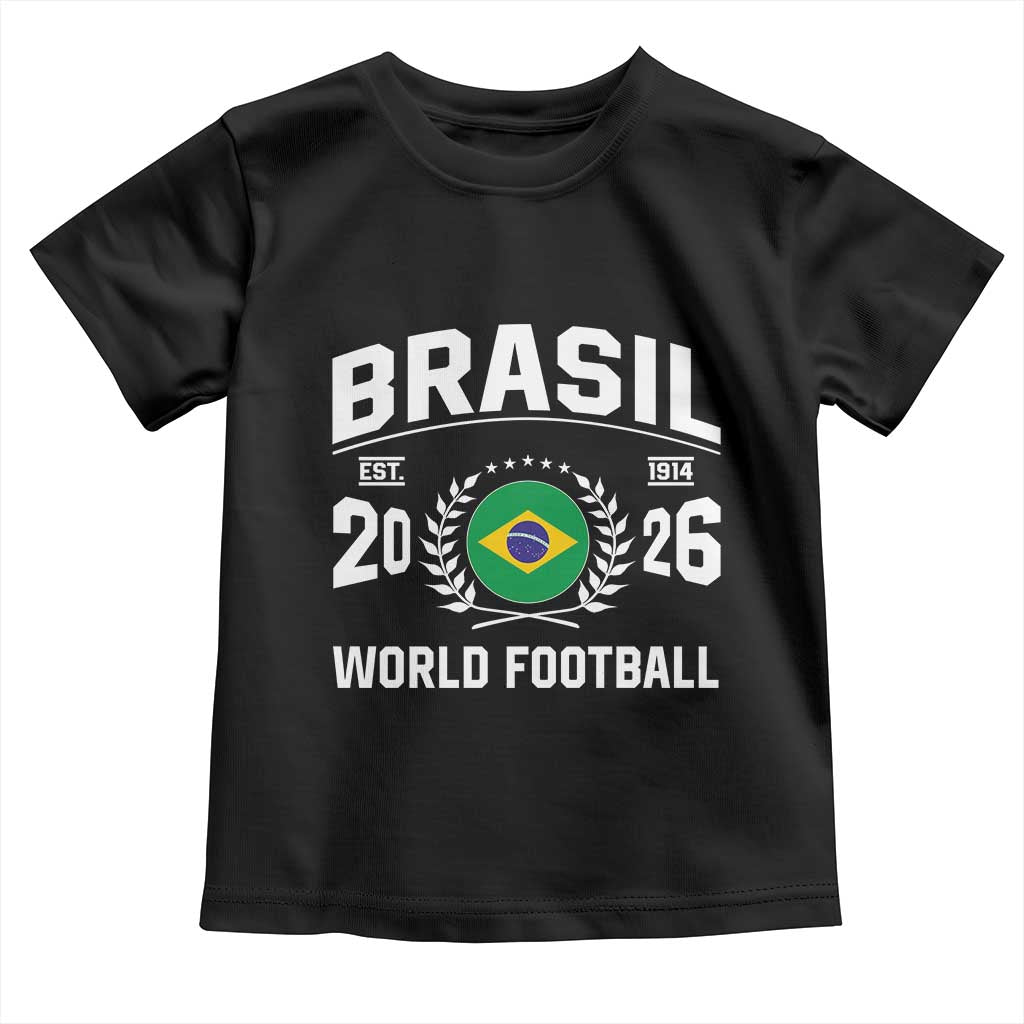 Brasil Flag Brazil Soccer Football Fan Toddler T Shirt TS14 Black Print Your Wear