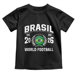 Brasil Flag Brazil Soccer Football Fan Toddler T Shirt TS14 Black Print Your Wear