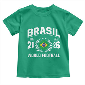 Brasil Flag Brazil Soccer Football Fan Toddler T Shirt TS14 Irish Green Print Your Wear