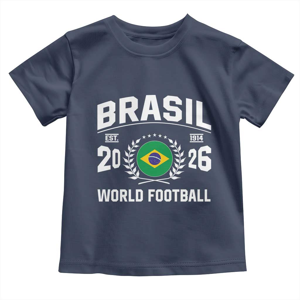 Brasil Flag Brazil Soccer Football Fan Toddler T Shirt TS14 Navy Print Your Wear