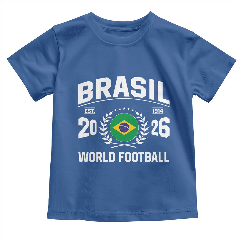Brasil Flag Brazil Soccer Football Fan Toddler T Shirt TS14 Royal Blue Print Your Wear