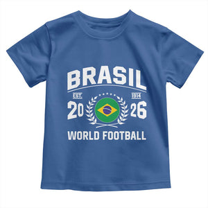 Brasil Flag Brazil Soccer Football Fan Toddler T Shirt TS14 Royal Blue Print Your Wear