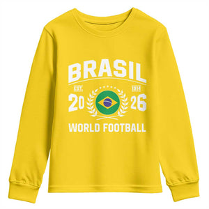 Brasil Flag Brazil Soccer Football Fan Youth Sweatshirt TS14 Daisy Print Your Wear
