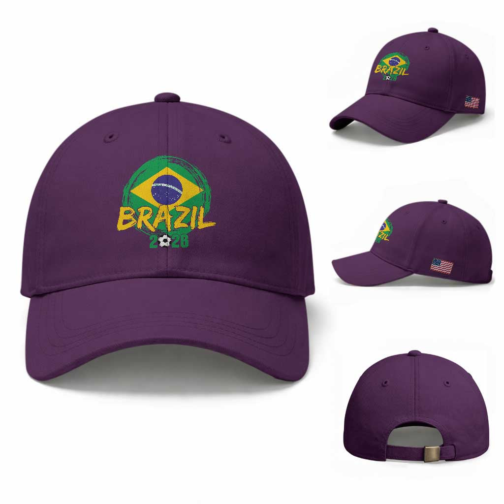 Brazil Soccer Fan Brasil Flag Baseball Cap Brazilian Football Game Day Supporter TS14 Baseball Cap Universal Fit Purple Print Your Wear