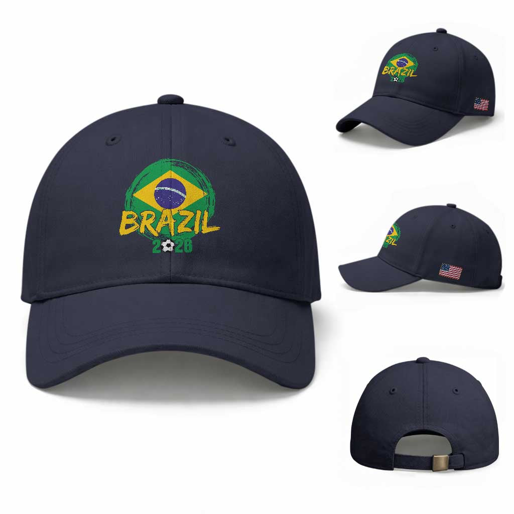 Brazil Soccer Fan Brasil Flag Baseball Cap Brazilian Football Game Day Supporter TS14 Baseball Cap Universal Fit Navy Print Your Wear