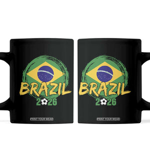 Brazil Soccer Fan Brasil Flag Coffee Mug Brazilian Football Game Day Supporter TS14 Black Print Your Wear