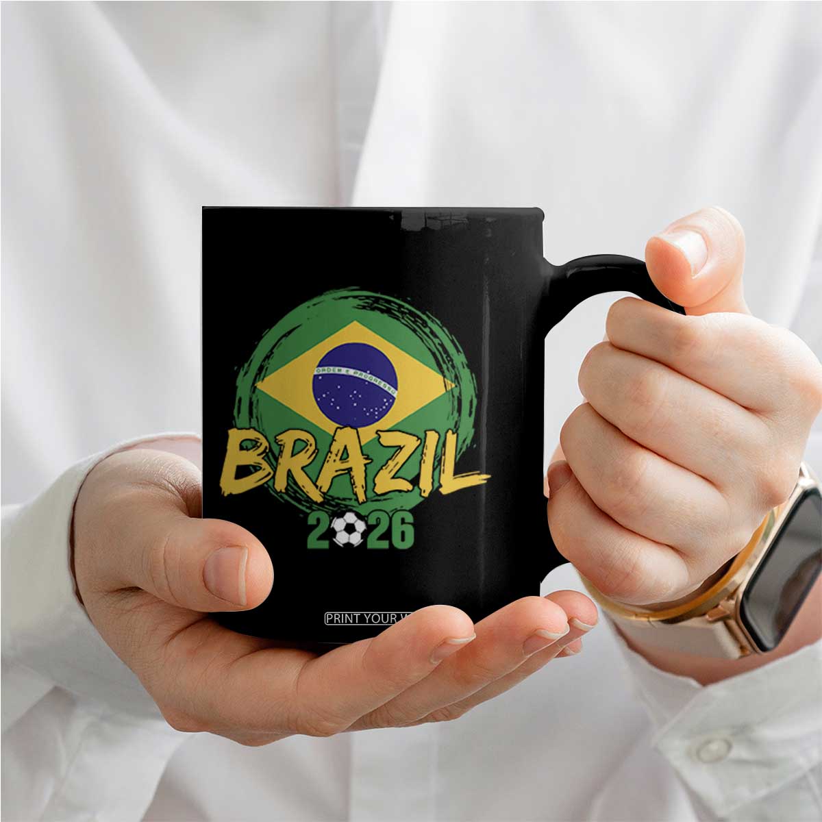 Brazil Soccer Fan Brasil Flag Coffee Mug Brazilian Football Game Day Supporter TS14 Print Your Wear