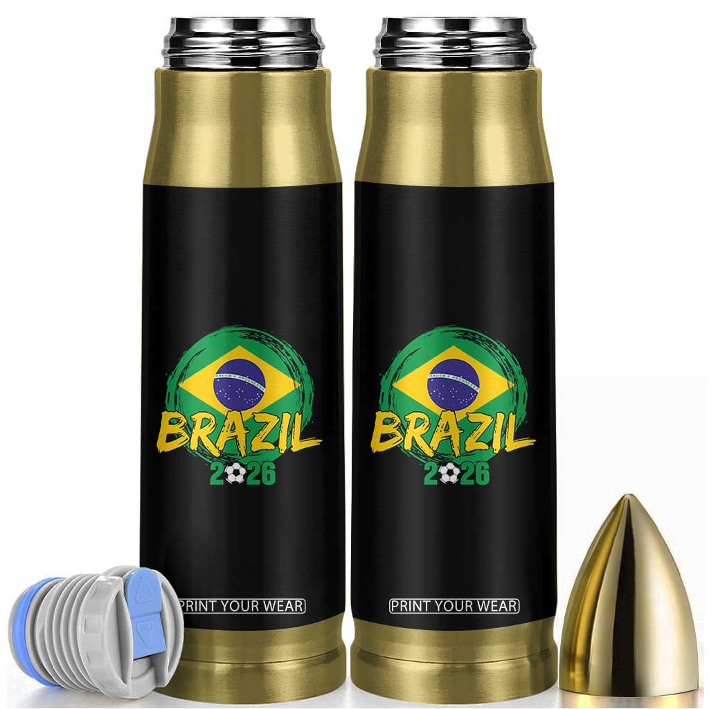 Brazil Soccer Fan Brasil Flag Bullet Tumbler Brazilian Football Game Day Supporter TS14 Black Print Your Wear