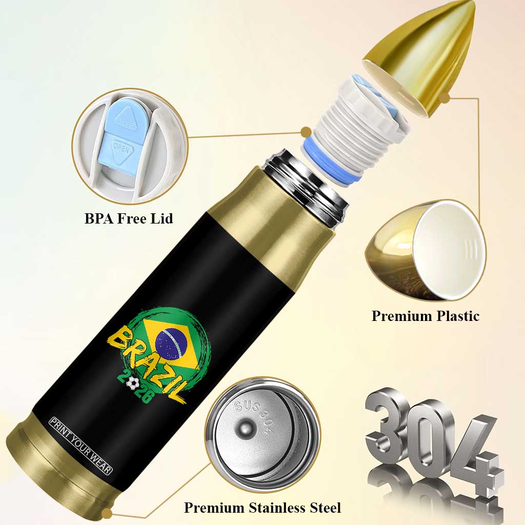 Brazil Soccer Fan Brasil Flag Bullet Tumbler Brazilian Football Game Day Supporter TS14 Print Your Wear