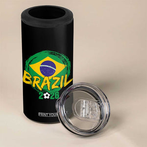 Brazil Soccer Fan Brasil Flag 4 in 1 Can Cooler Tumbler Brazilian Football Game Day Supporter TS14 Print Your Wear