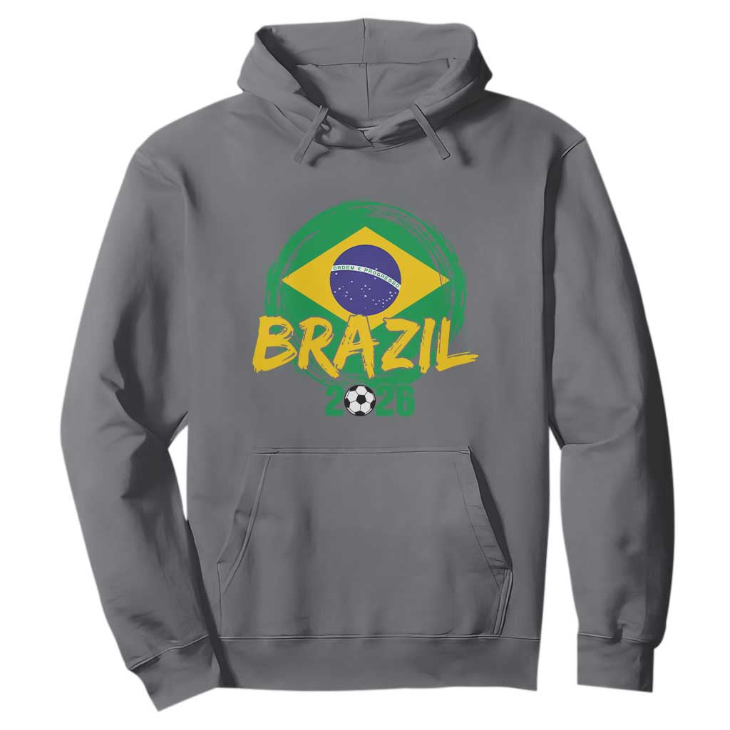 Brazil Soccer Fan Brasil Flag Hoodie Brazilian Football Game Day Supporter TS14 Charcoal Print Your Wear