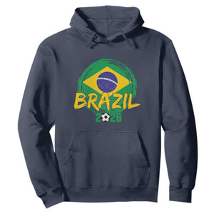 Brazil Soccer Fan Brasil Flag Hoodie Brazilian Football Game Day Supporter TS14 Navy Print Your Wear