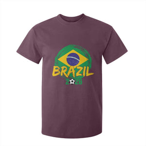 Brazil Soccer Fan Brasil Flag T Shirt For Kid Brazilian Football Game Day Supporter TS14 Maroon Print Your Wear