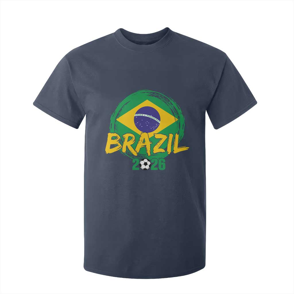 Brazil Soccer Fan Brasil Flag T Shirt For Kid Brazilian Football Game Day Supporter TS14 Navy Print Your Wear