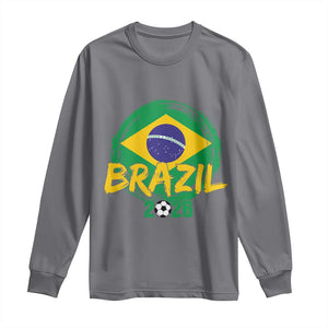 Brazil Soccer Fan Brasil Flag Long Sleeve Shirt Brazilian Football Game Day Supporter TS14 Charcoal Print Your Wear