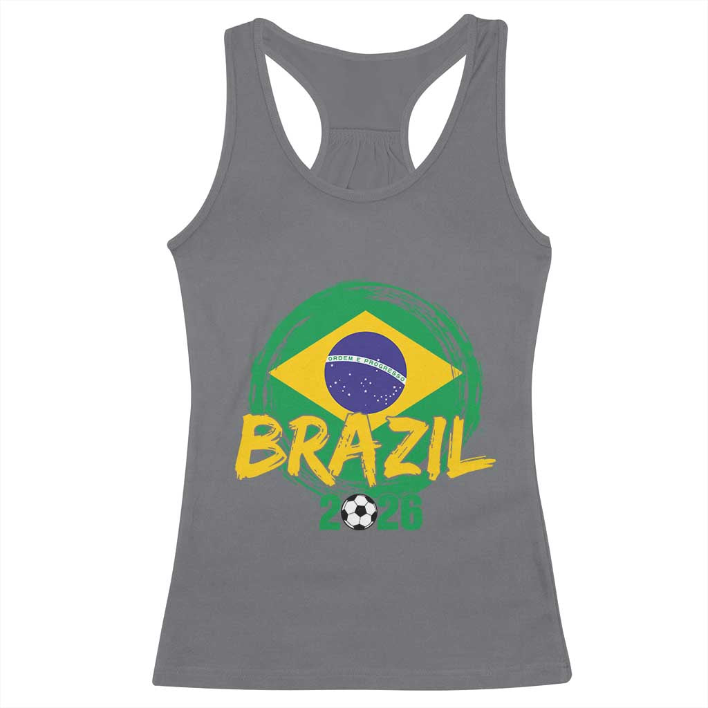 Brazil Soccer Fan Brasil Flag Racerback Tank Top Brazilian Football Game Day Supporter TS14 Charcoal Print Your Wear