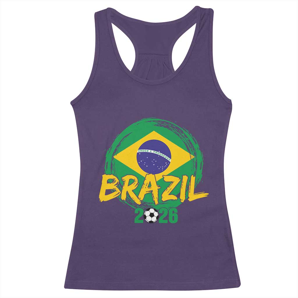 Brazil Soccer Fan Brasil Flag Racerback Tank Top Brazilian Football Game Day Supporter TS14 Purple Print Your Wear