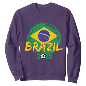 Brazil Soccer Fan Brasil Flag Sweatshirt Brazilian Football Game Day Supporter TS14 Purple Print Your Wear
