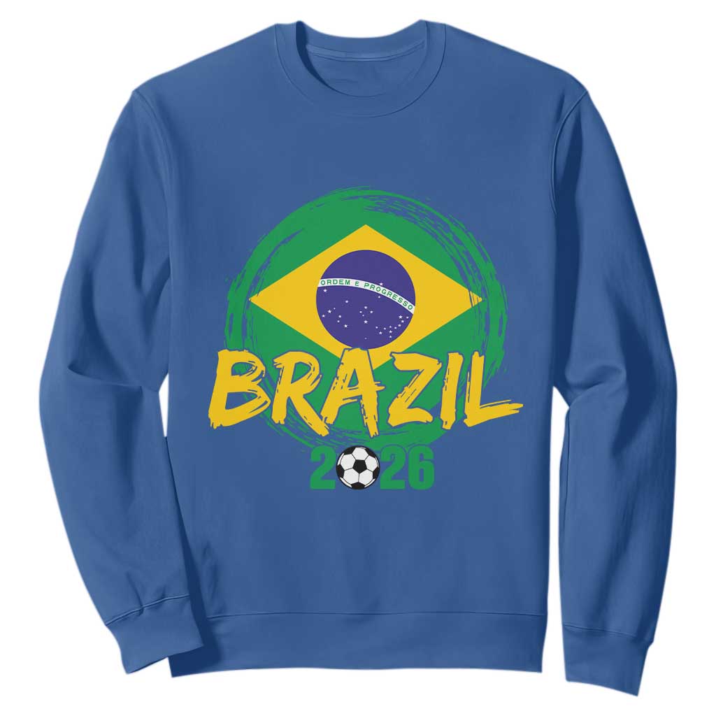Brazil Soccer Fan Brasil Flag Sweatshirt Brazilian Football Game Day Supporter TS14 Royal Blue Print Your Wear