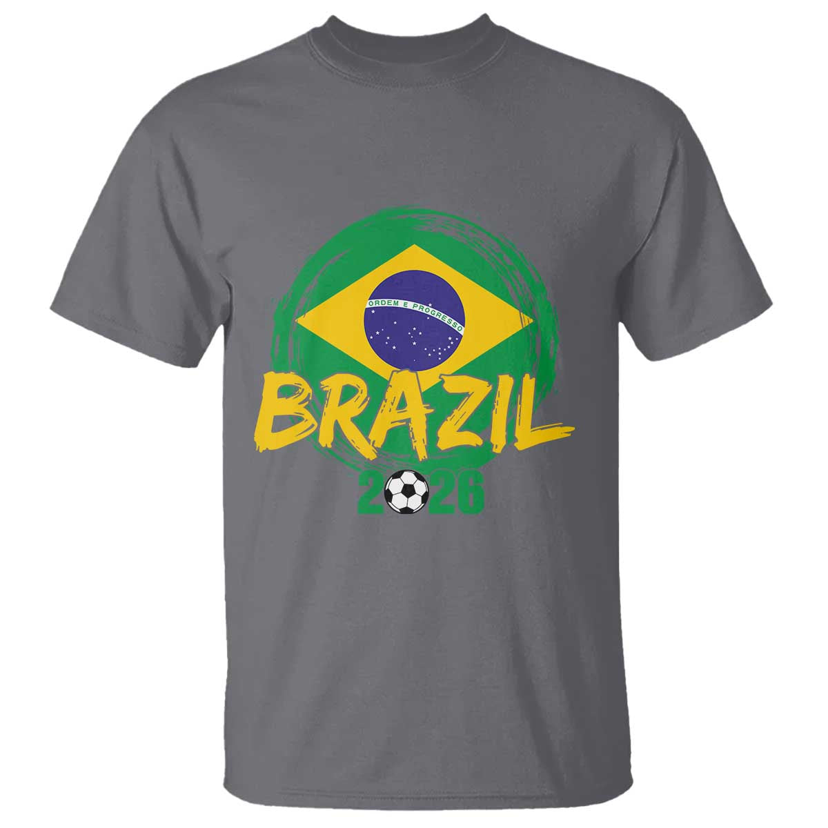 Brazil Soccer Fan Brasil Flag T Shirt Brazilian Football Game Day Supporter TS14 Charcoal Print Your Wear