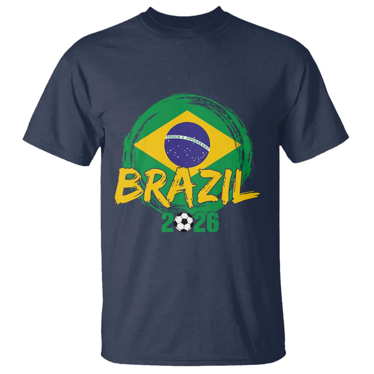 Brazil Soccer Fan Brasil Flag T Shirt Brazilian Football Game Day Supporter TS14 Navy Print Your Wear
