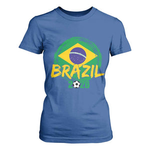 Brazil Soccer Fan Brasil Flag T Shirt For Women Brazilian Football Game Day Supporter TS14 Royal Blue Print Your Wear